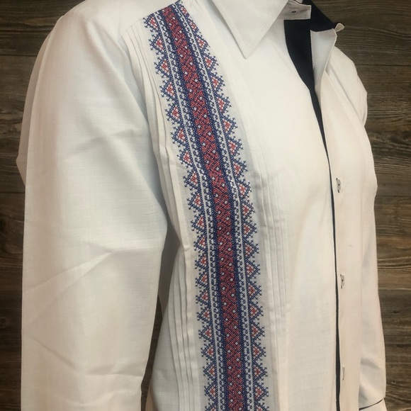 Casanova Mexican Guayabera Dress Shirt White 100% Linen Handcrafted Long Sleeve - Picture 5 of 6